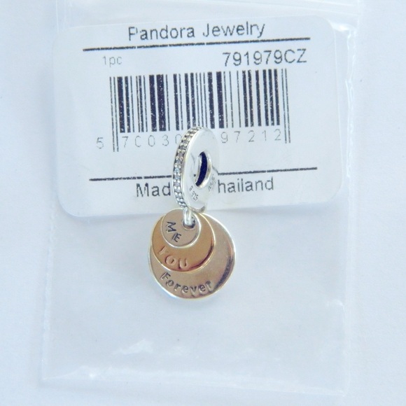 Authentic Pandora You Me Forever Charm 14k 925 Ale NWT - Picture 2 of 9